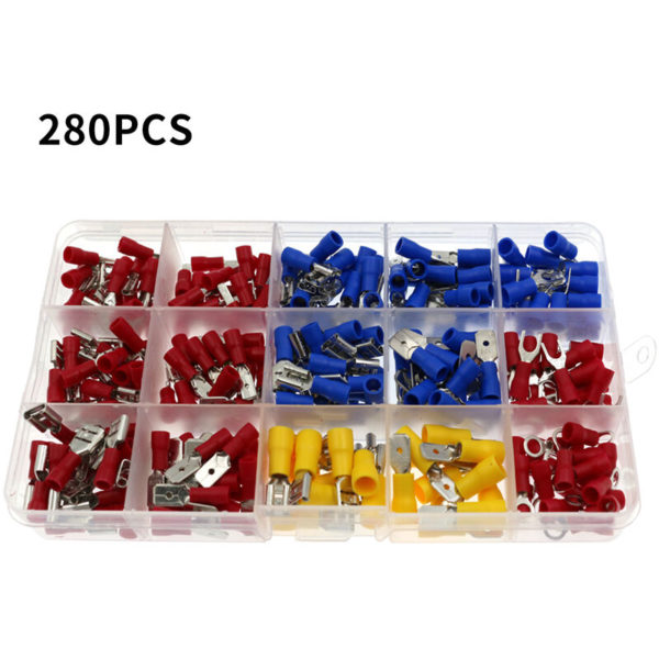 280PCS Insulated Wire Electrical Connectors Butt, Ring, Spade, Quick Disconnect Crimp Terminals Connectors Assortment Kit