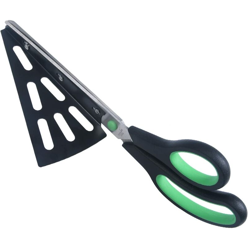 28cm Stainless Steel Pizza Scissors, Kitchen Scissor Shears with Detachable Pizza Shovel, (Multi-Function Not Only for Pizza) Kitchen Gadget (Green)