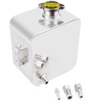 2L Aluminum Alloy Universal Car Header Expansion Water Tank + Cap Fitting
