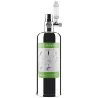 2L Double Aquarium CO2 Generator System Kit CO2 Stainless Steel Cylinder Generator System Carbon Dioxide Reactor Kit for Plants Aquarium, 1L - 1L