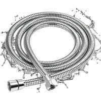 2M Chrome Shower Hose Universal Expandable Flexible Stainless Steel Shower Hose Explosion Proof, Twist and Corrosion Resistant
