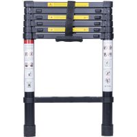 2M Telescoping Ladder, Portable Aluminum Telescopic Height Extension Multi Purpose Loft Ladder, 330 pound/150 kg Capacity All Black