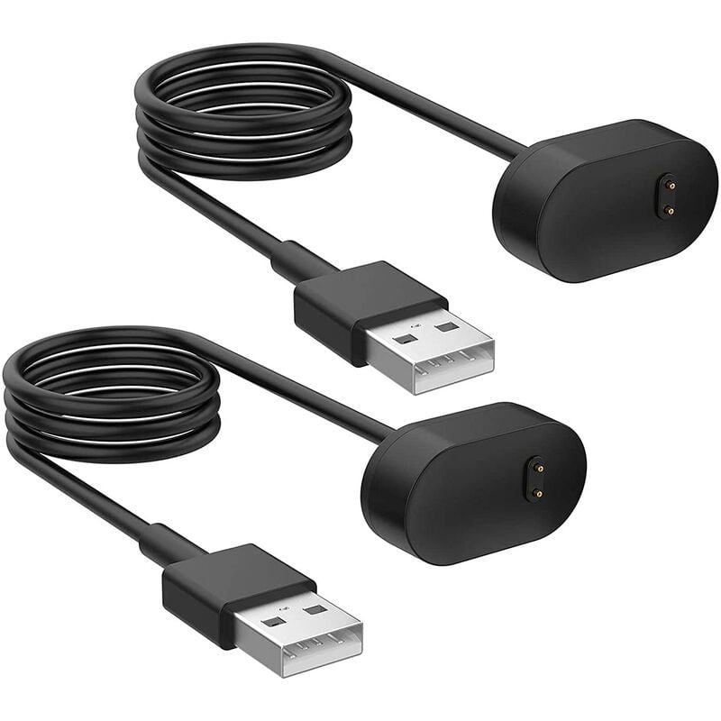 2PACK, Charging Clip Compatible for F-b In-spire and In-spire HR/A-ce 2- Replacement usb Charger Adapter Charge Cord Charging Cable(Black,100cm/1M)