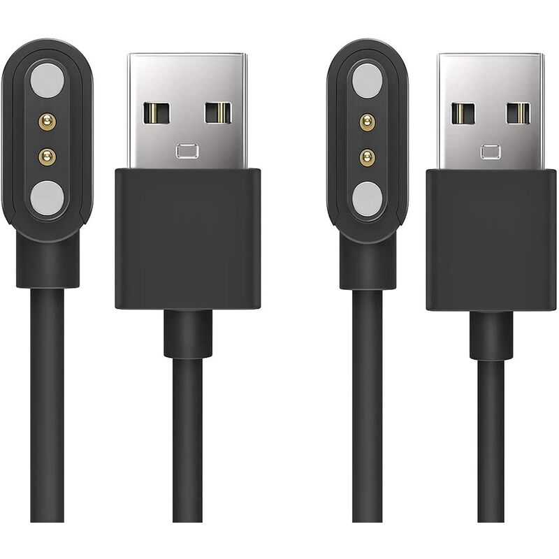 2PC, smart watch charging cable 2Pin 2-core data cable, magnetic charging cable, universal magnetic charging cable, magnetic distance: 9mm, probe