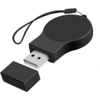 2PC,Portable S-sung G-laxy Watch 4/3 Charger usb Travel Cordless Wireless Charger Keychain (Black)