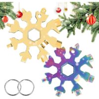 2PCS 18 in 1 Snowflake Multi Tool Snowflake Screwdriver Portable Almighty Stainless Steel Tool Multifunction Snowflake Tool.
