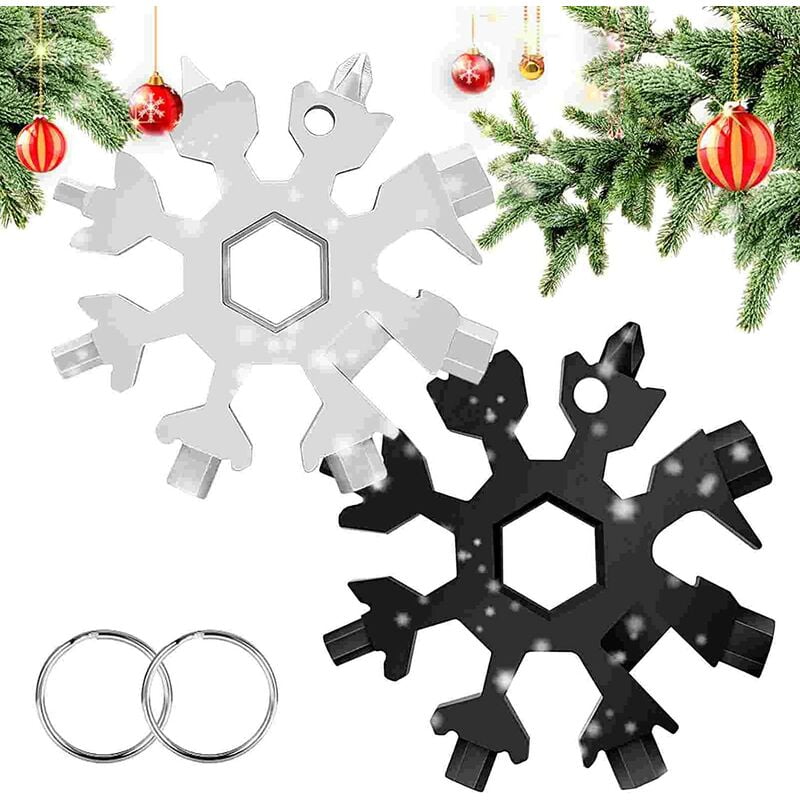 2PCS 18 in 1 Snowflake Multi Tool Snowflake Screwdriver Portable Almighty Stainless Steel Tool Multifunction Snowflake Tool.