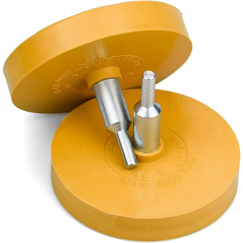 2PCS Car Body Eraser for Ornaments 88mm Wheel Rubber Eraser Drill Disc Eraser Sticker with 2 Adapter
