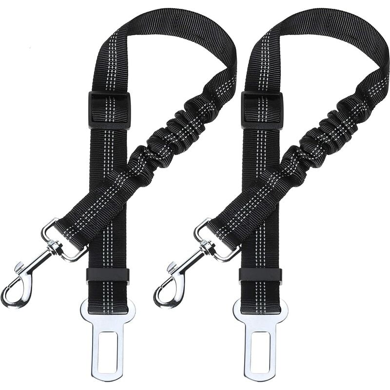 2PCS Car Dog Safety Belt, with Shock Absorption and Adjustable Elastic Carabiner Dog Harness Superior Safety Harness for All Dogs and Cats