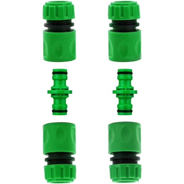 2PCS Double Male Hose Connectors & 4PCS End Quick Connectors for Hose Pipe fitting 1/2 Plastic Tap Connector