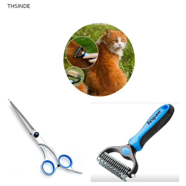 2PCS Pet Grooming Brush, 2-Sided Hair Rake, Safe Hair Removal and Hair Removal Comb, Brush for Dogs and Cats, Reduce Hair Shedding - Thsinde