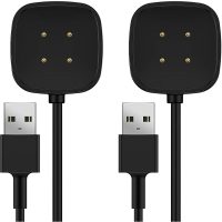 2Pack,Magnetic Charger Compatible with Ver-sa 3/Sense,USB Charging Cable Dock(Black,100cm/1M)
