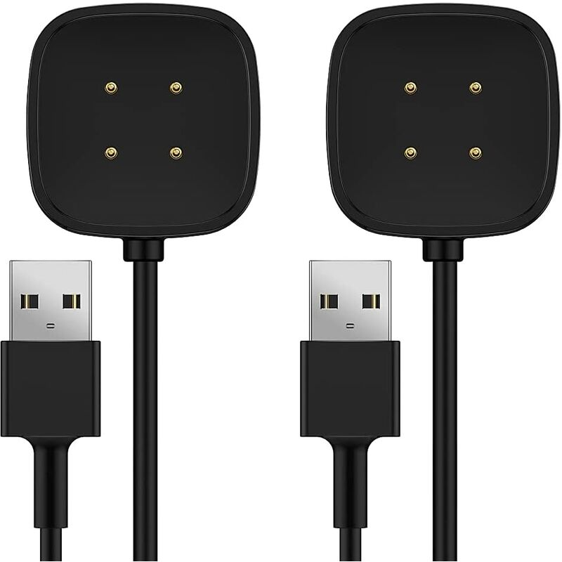 2Pack,Magnetic Charger Compatible with Ver-sa 3/Sense,USB Charging Cable Dock(Black,30cm)