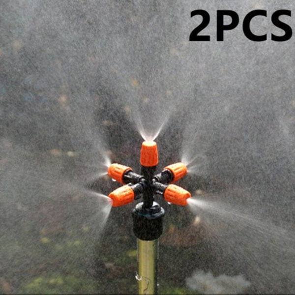 2Pcs Garden Sprinklers Automatic Watering Grass Lawn 360 Degree Circle Rotating Water Sprinkler 5 Nozzles Garden Pipe Hose