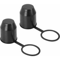 2Pcs Hitch Ball Cover Protectors Dustproof Waterproof Trailer Hitch Cover for Car RV Trailer Ball Joint Protector (Black)
