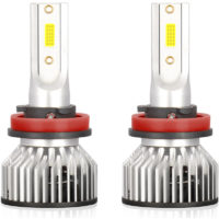 2Pcs IP68 Waterproof Car led Headlight Bulbs led Driving Lamp All-in-one Conversion Kit H11/H8/H9 40W - White,Lamp holder-H1