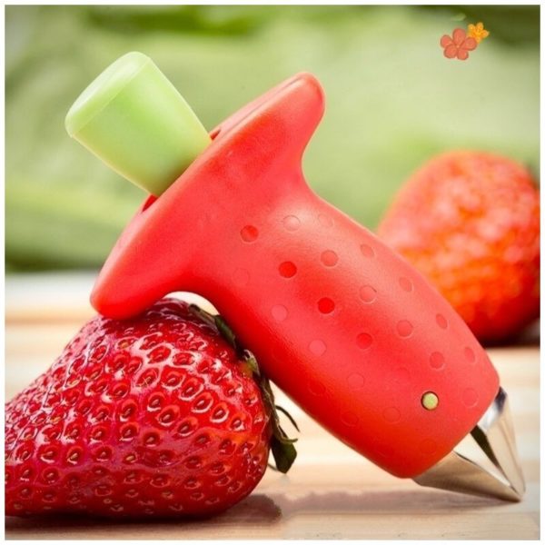 2Pcs Multi-functional Stainless Steel Trawberry Huller De-Tip KnifePineapple Eye & Eye Removal ToolFruit & Vegetable De-Tip HolderKitchen Tool