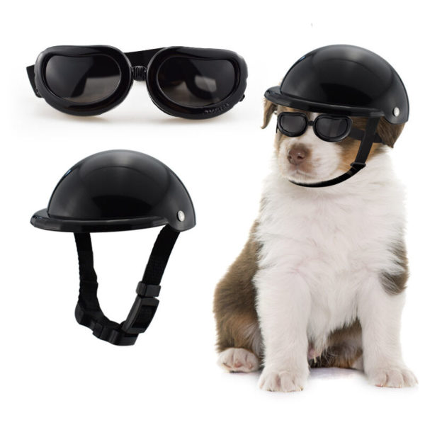 2Pieces Motorcycle Hat for Dogs, Motorcycle Helmet for Pets, Pet Helmet, Adjustable Dog Helmet, Dog Helmet, for Small Dogs, Cats