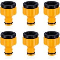 2in1 Hose Faucet Nose Threaded Flow Tap Connector Threaded Faucet Adapter 6 Pack 3/4'' and 1/2''