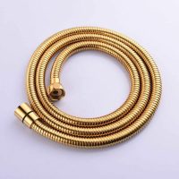 2m (78 inch) gold anti-kink flexible stainless steel shower hose with solid brass connector
