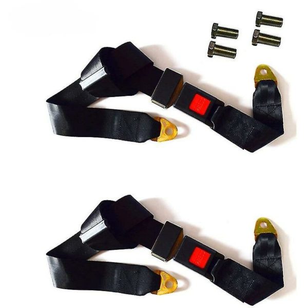 2packs Universal Lap Adjustable Seat Belt - 2 Point Adjustable Safety Harness Kit Single Double Seat Lap Seatbelt Universal For Go Kart, Utv, Buggies