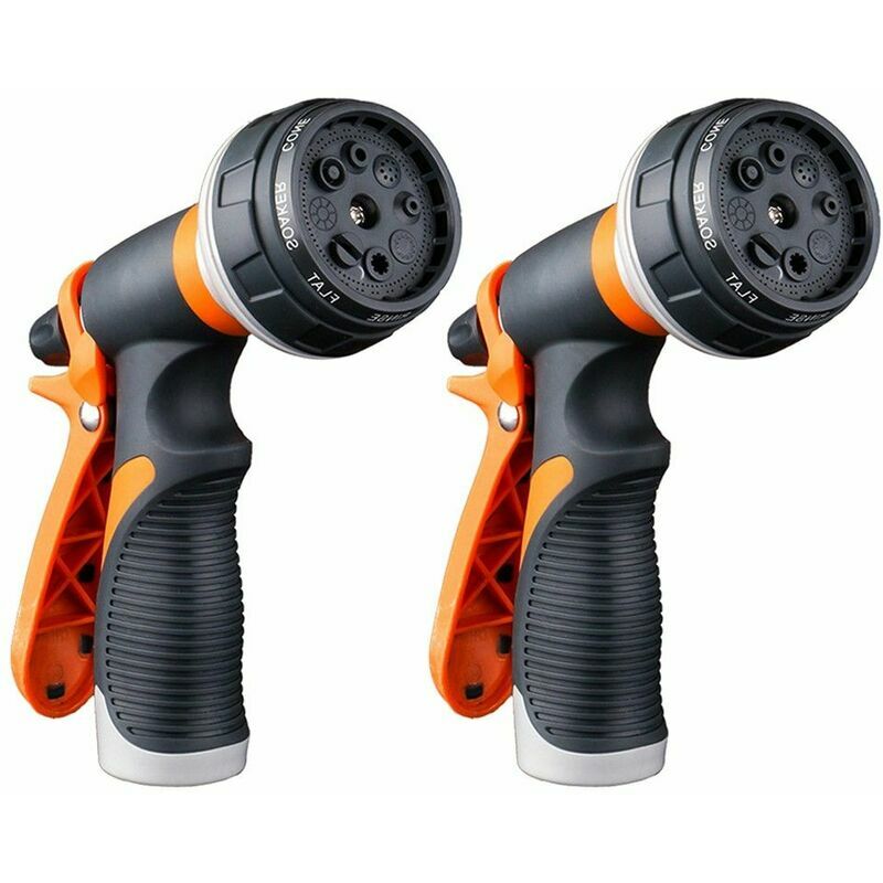 2pc High Pressure Garden Hose Nozzle Sprinkler Spray Water Sprinkler with 8 Patterns