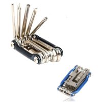 2pcs 11 in 1 Multifunction Bike Repair Tool, Mini Bike Multi-Tool Kit, Foldable Portable Bicycle Maintenance Tool (black,blue)