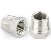 2pcs 1/2 Male to 1/4 Female bsp Hose Adapter Fitting 304 Stainless Steel Reducer Hex Bushing,Male x female threaded connection