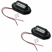 2pcs 12V 24V Waterproof 6 led Car License Plate Light White Signal Tail Light Lamp for Boat Truck Trailer suv Van Caravan,rlife