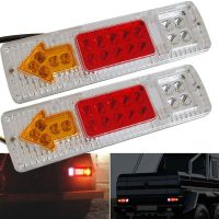 2pcs 12V Truck Trailer Tail Light 19 led Waterproof Brake Light Reverse Turn Signals Tail Lights License Lights for Motorhome Trailer Van Snowmobile