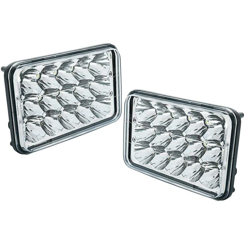 2pcs 4x6 inch 90W led Light Bulbs Crystal Clear Headlights Rectangular Replacement Sealed Beam Headlamps