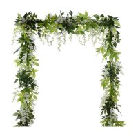 2pcs 7ft Artificial Wisteria Vine Garland Plants Foliage Trailing Flower,white