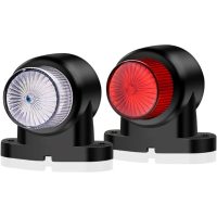 2pcs 8LED Red White Trailer Side Marker Lights 12V 24V