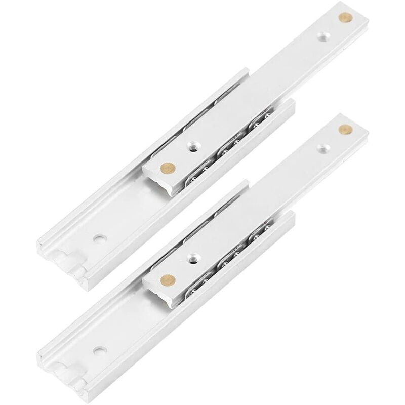 2pcs Aluminum Alloy Heavy Duty Ball Bearing Drawer Slides Durable Telescopic Rail Smooth Slide for Cabinet Drawer(140mm)
