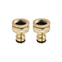 2pcs Brass Garden Faucet Fittings, 3/4 Inch Garden Hose Fittings Water Fittings for Garden Hose Faucets