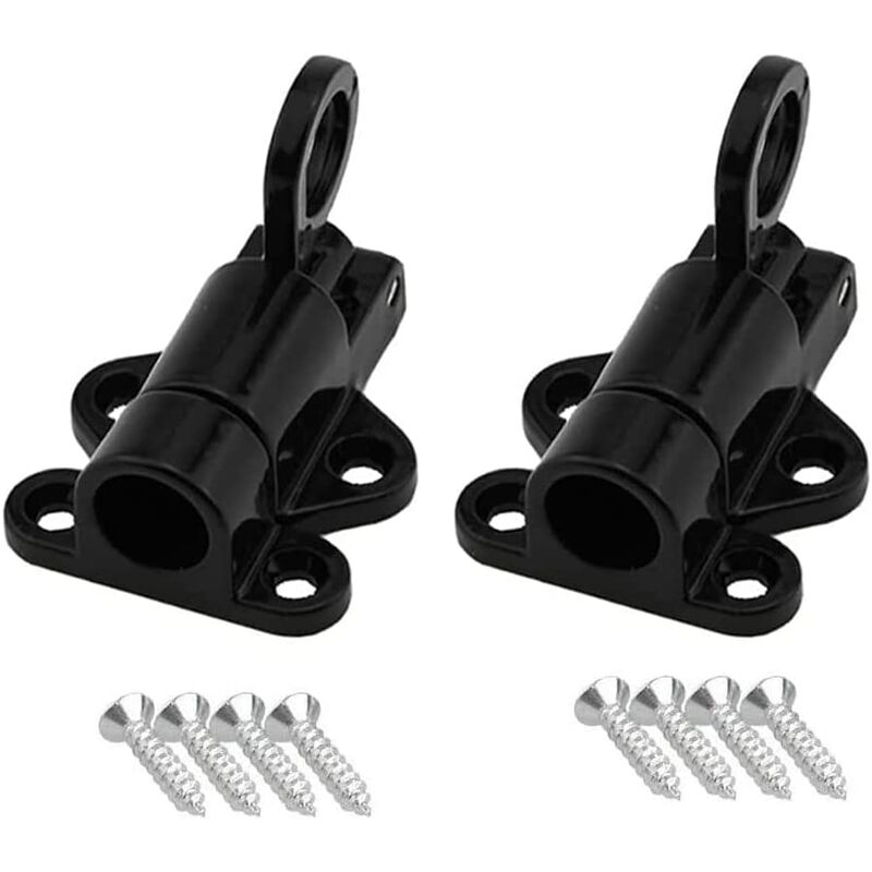 2pcs Daluminium Alloy Loquet, Sprinkle latch, Automatic Loquet, Store locking bolt, for windows, doors, hangar doors, outer doors (black)