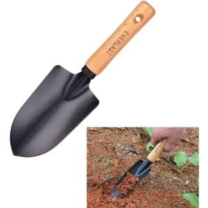 2pcs Garden Transplant Trowel Carbon Steel Scaling Shovel Planting Shovel Mini Garden Shovel with Wooden Handle for Planting and Transplanting Work, l