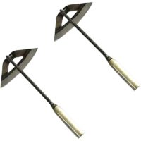 2pcs Hollow Cheeks for Gardening, All Hardened Steel Hollow Hoe Hand Held Weeding Rake Vegetable Planting Farm, Portable Gardening Loosening Soil Tool