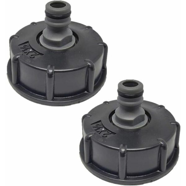 2pcs IBC Tank Adapter S60x6 to 4 Water Pipe Tap Cap Joint 1/2" Thread Connector Replacement Valve Fitting Course Tank Cover Tap Water Butt Storage