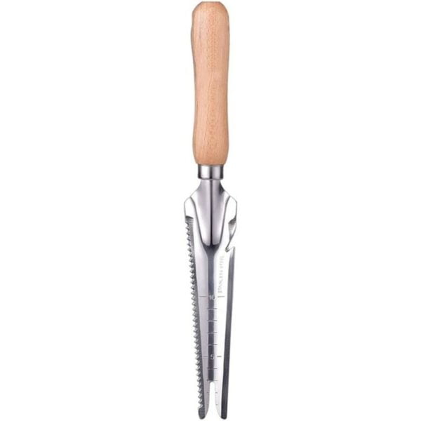 2pcs Stainless Steel Trimmer Blades, Garden Weeding Shovel Stainless Steel Hand Cutter Wooden Handle Digging Transplanting Weeding Tools
