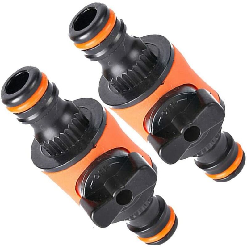 2pcs Valve with Quick Connector Agriculture Garden Plastic Watering Extended Irrigation Pipe Hose Pipe Fittings , Betterlife