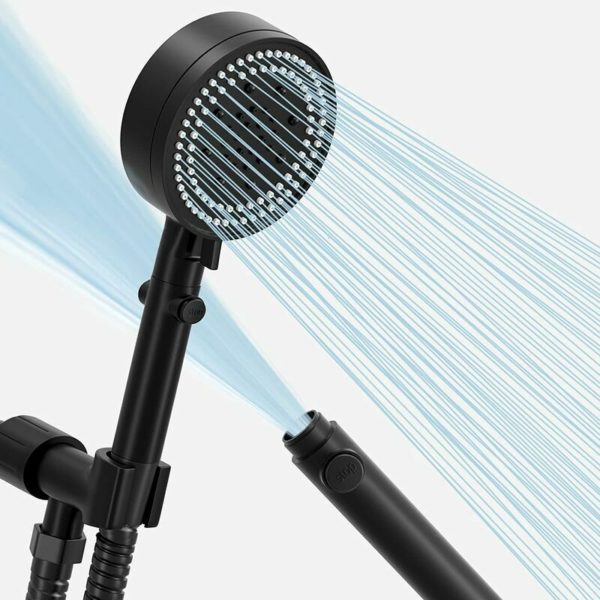 3-Mode High Pressure Handheld Shower Head with Pause Switch, 4.5 Handheld Sprayer with 70 Hose / Adjustable Mounting Bracket, One Button for High