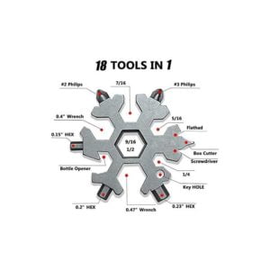 3 Pack-18 In 1 snowflake multitool-Stainless Steel Snowflakes Multi-Tool - 18-in-1 Stainless Multi-tool (Standard, Stainless)