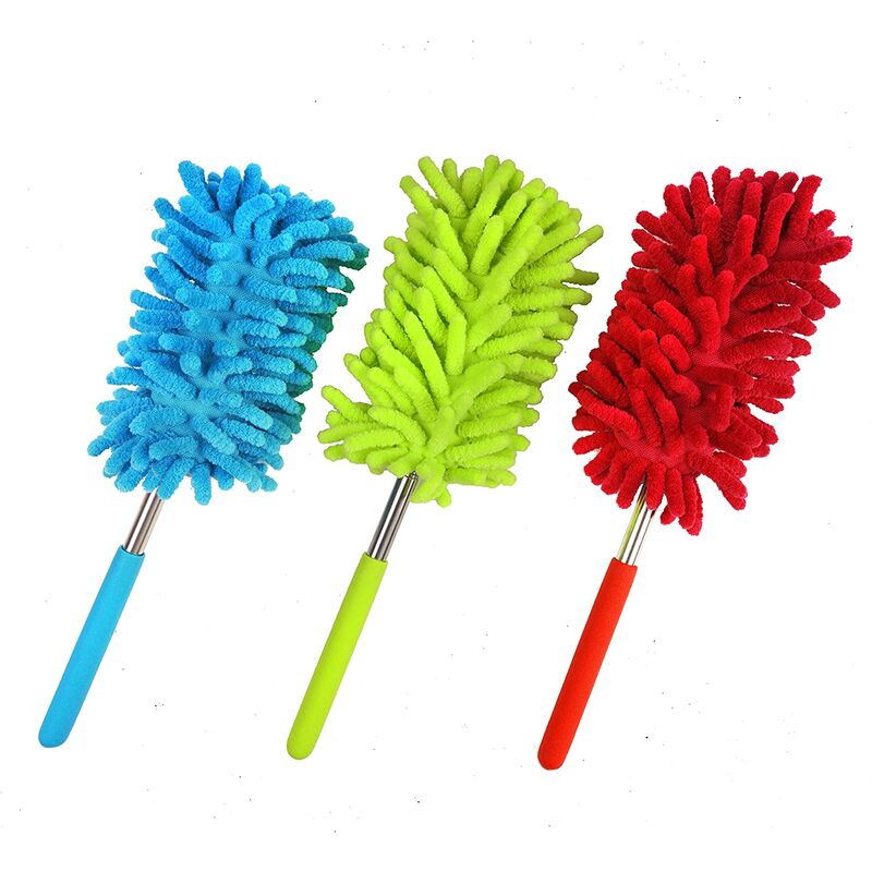 3 Pack Extendable Microfiber Duster, Microfibre Dusting Hand Brush with ...