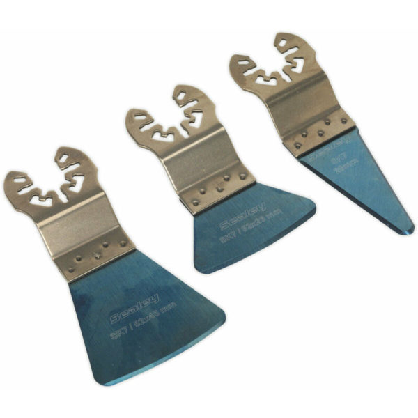 3 Pc Quick Change Multi-Tool Scraper Blade Set - Flexible Rigid & Sharp Blades