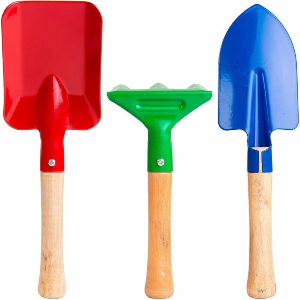 3 Piece Gardener's Tool Kit for Kids with Rake, 20cm Long Gardening Tools for Kids, Shovel and Trowel