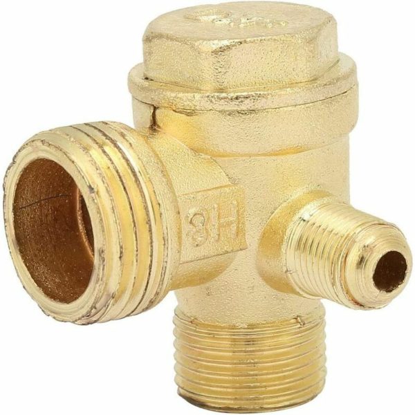 3 Port Air Compressor Check Valve, Air Compressor Valve, Three Way One Way Check Valve Brass Check Valve for Connecting Pipe Fittings