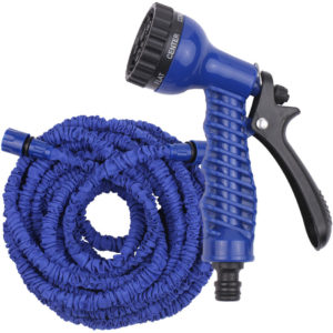 3 Times Expandable Garden Hose High Pressure Telescopic Watering Pipe - Blue&125FT