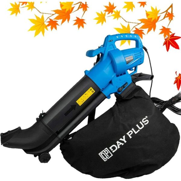 3 in 1 Leaf Blower - 3000W Garden Vacuum & Mulcher - 35 Litre Collection Bag, 10:1 Shredding Ratio, Automatic Mulching Compacts Leaves in Bag with