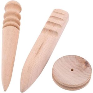 3 in 1 Leather Edge Wood Polisher Multi-size Wood Burnisher for Leather Polishing Leather Craft DIY Hand Work Tool (3 in 1 Set)